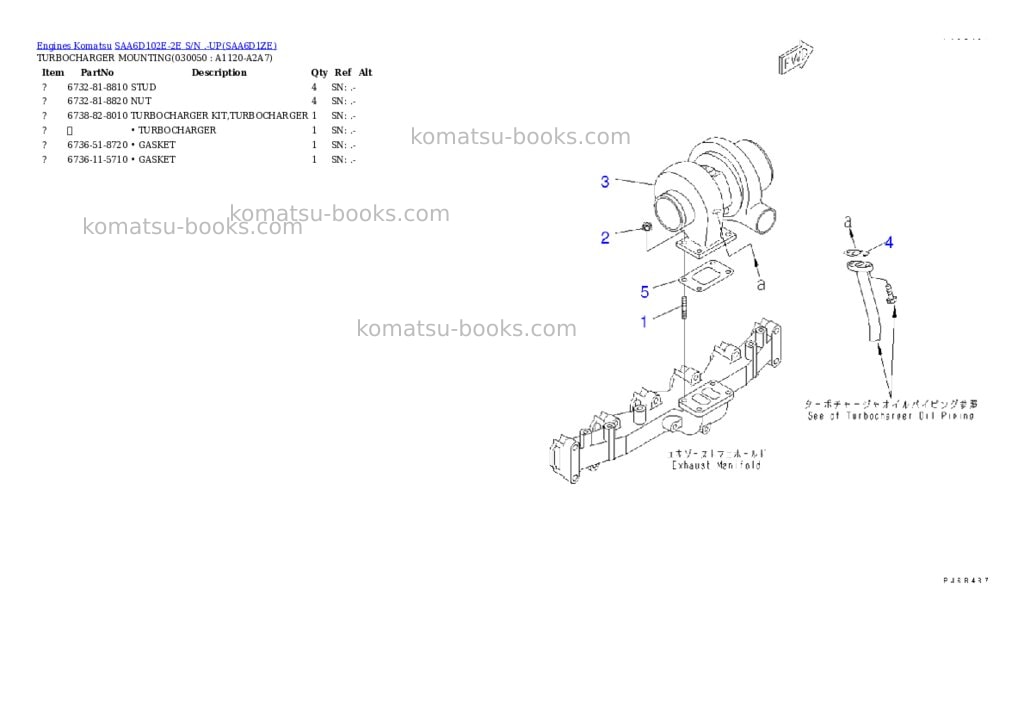 Komatsu SAA6D102E-2E S/N .-UP Parts catalog cover Page 4 Komatsu SAA6D102E-2E S/N .-UP Parts catalog cover Page 4