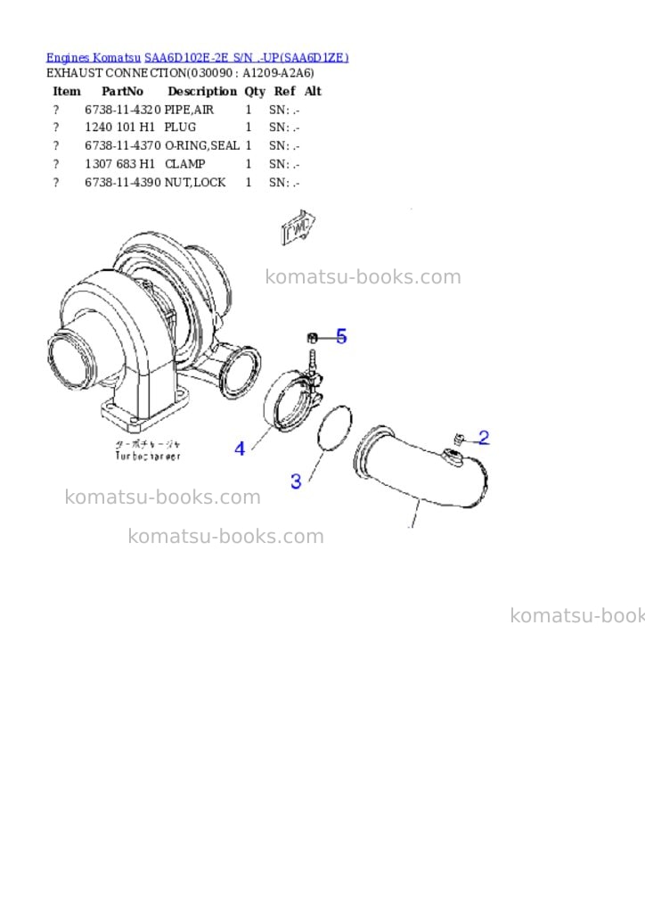 Komatsu SAA6D102E-2E S/N .-UP Parts catalog cover Page 8 Komatsu SAA6D102E-2E S/N .-UP Parts catalog cover Page 8