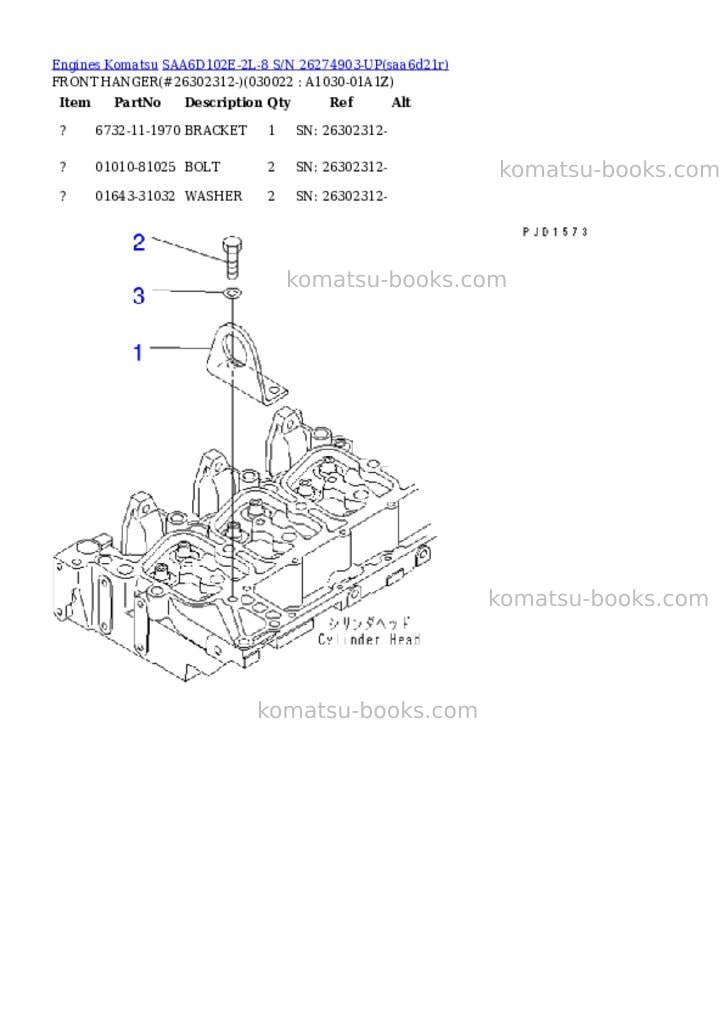 Komatsu saa6d102e-2l-8 s/n 26274903-up Parts catalog cover Page 2 Komatsu saa6d102e-2l-8 s/n 26274903-up Parts catalog cover Page 2