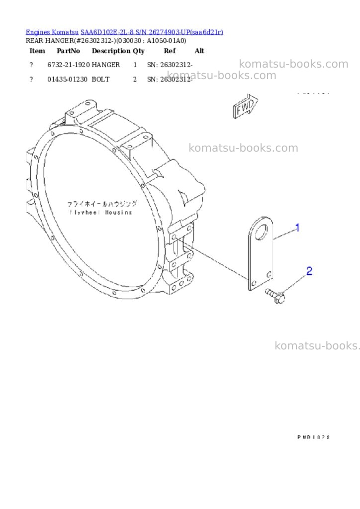 Komatsu saa6d102e-2l-8 s/n 26274903-up Parts catalog cover Page 3 Komatsu saa6d102e-2l-8 s/n 26274903-up Parts catalog cover Page 3