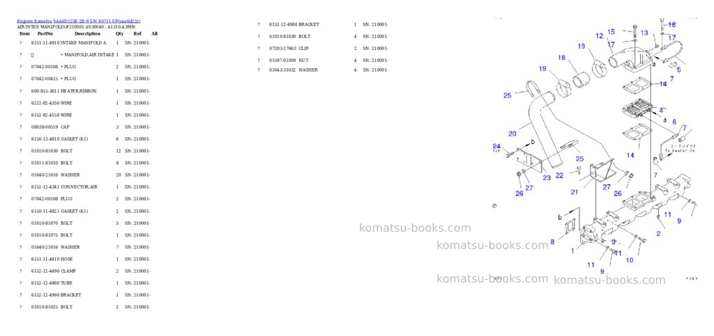 Komatsu saa6d125e-2b-8 s/n 60721-up Parts catalog cover Page 3 Komatsu saa6d125e-2b-8 s/n 60721-up Parts catalog cover Page 3