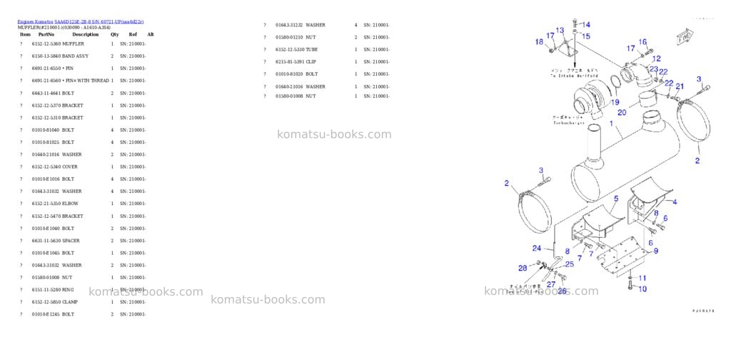 Komatsu saa6d125e-2b-8 s/n 60721-up Parts catalog cover Page 7 Komatsu saa6d125e-2b-8 s/n 60721-up Parts catalog cover Page 7