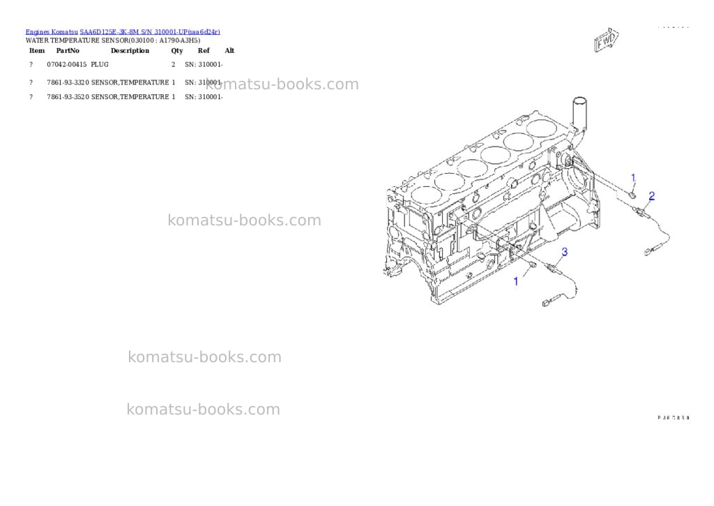 Komatsu saa6d125e-3k-8m s/n 310001-up Parts catalog cover Page 9 Komatsu saa6d125e-3k-8m s/n 310001-up Parts catalog cover Page 9