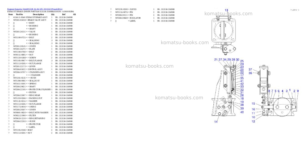 Komatsu saa6d125e-3l-8a s/n 310314-up Parts catalog cover Page 9 Komatsu saa6d125e-3l-8a s/n 310314-up Parts catalog cover Page 9