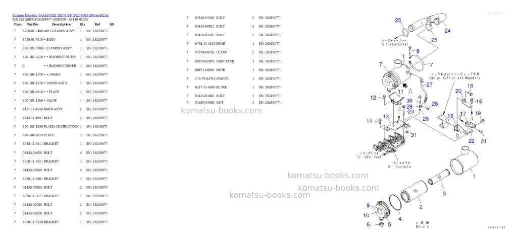 Komatsu SAA6D102E-2EE-8 S/N 26274903-UP Parts catalog cover Page 10