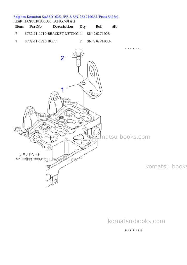 Komatsu saa6d102e-2ff-8 s/n 26274903-up Parts catalog cover Page 2 Komatsu saa6d102e-2ff-8 s/n 26274903-up Parts catalog cover Page 2