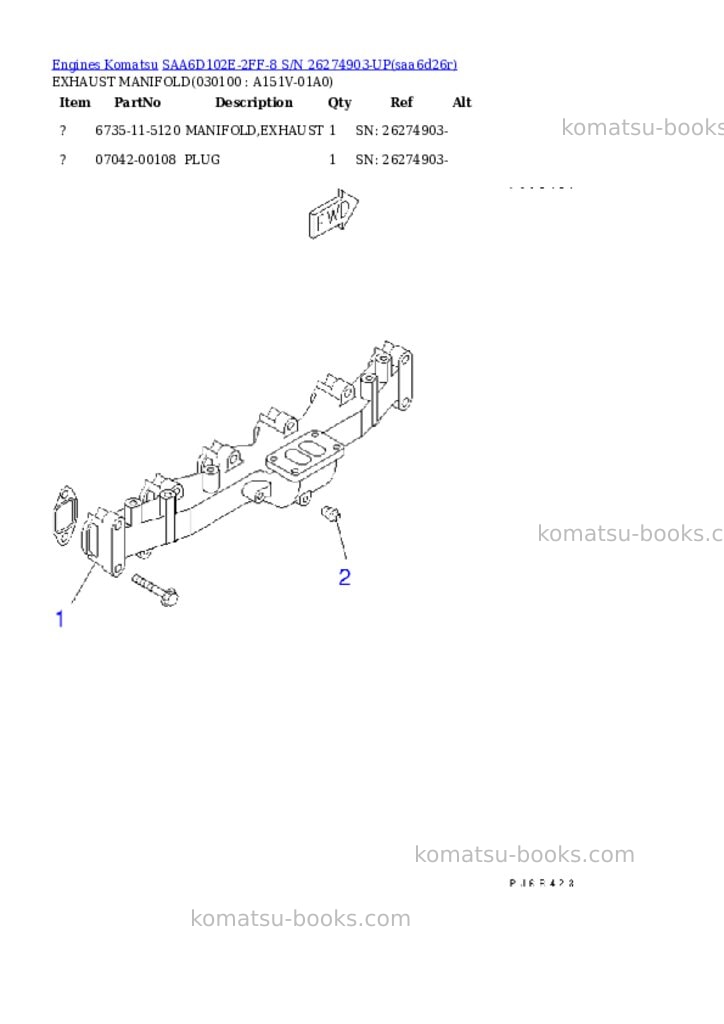 Komatsu saa6d102e-2ff-8 s/n 26274903-up Parts catalog cover Page 9 Komatsu saa6d102e-2ff-8 s/n 26274903-up Parts catalog cover Page 9