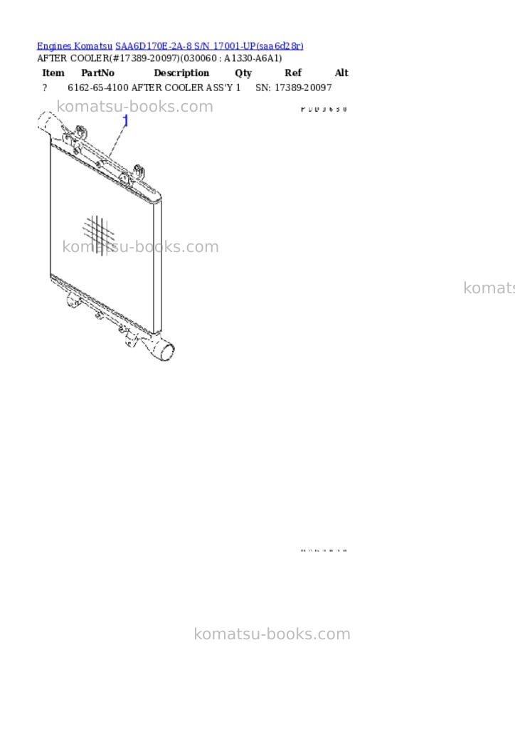 Komatsu saa6d170e-2a-8 s/n 17001-up Parts catalog cover Page 5 Komatsu saa6d170e-2a-8 s/n 17001-up Parts catalog cover Page 5