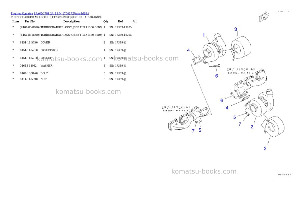 Komatsu saa6d170e-2a-8 s/n 17001-up Parts catalog cover Page 9 Komatsu saa6d170e-2a-8 s/n 17001-up Parts catalog cover Page 9