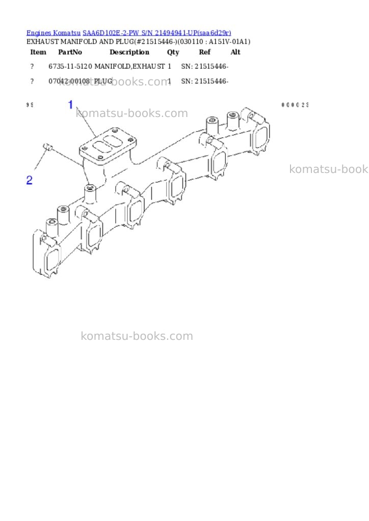 Komatsu SAA6D102E-2-PW S/N 21494941-UP Parts catalog cover Page 10