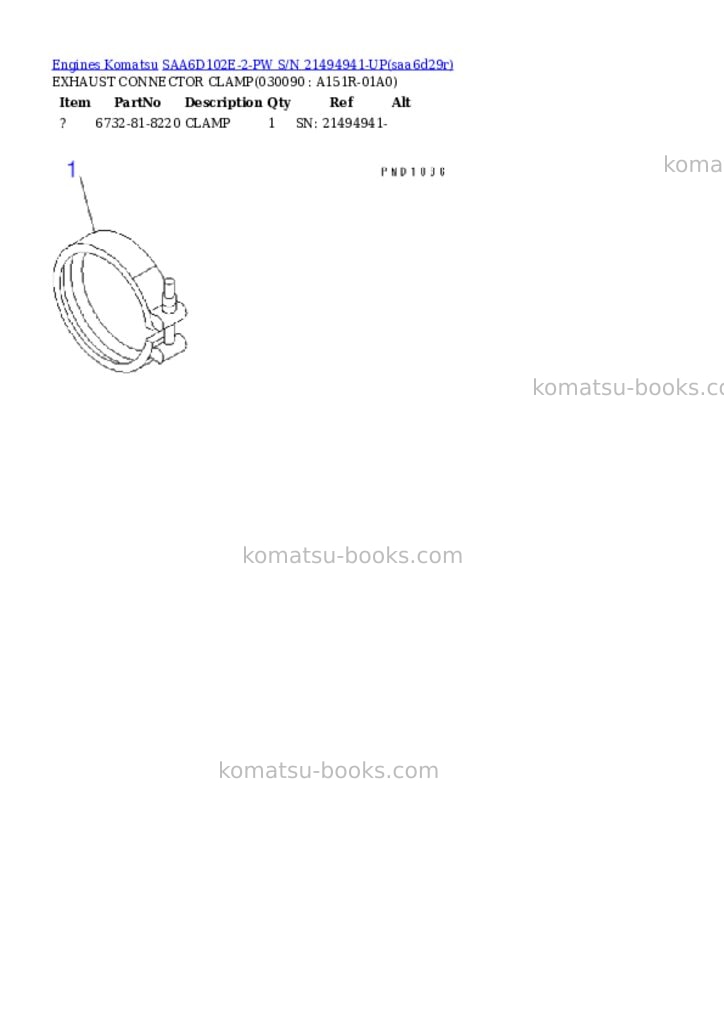 Komatsu SAA6D102E-2-PW S/N 21494941-UP Parts catalog cover Page 8