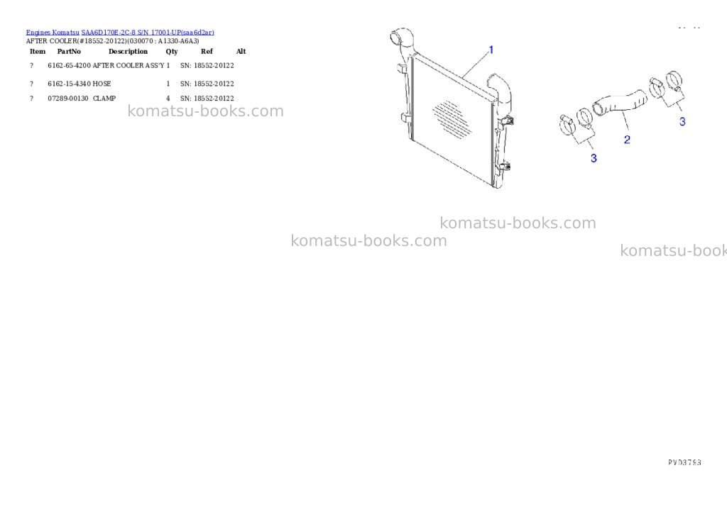 Komatsu SAA6D170E-2C-8 S/N 17001-UP Parts catalog cover Page 6 Komatsu SAA6D170E-2C-8 S/N 17001-UP Parts catalog cover Page 6