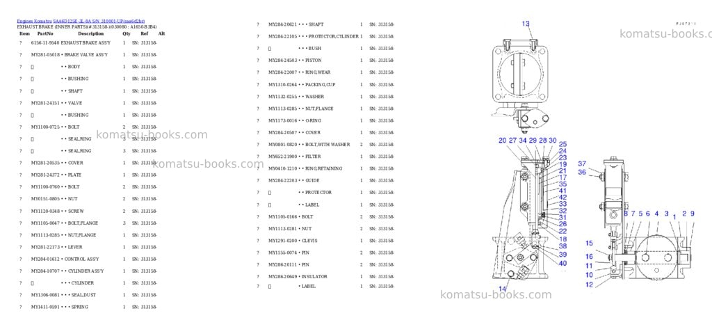 Komatsu saa6d125e-3l-8a s/n 310001-up Parts catalog cover Page 7 Komatsu saa6d125e-3l-8a s/n 310001-up Parts catalog cover Page 7