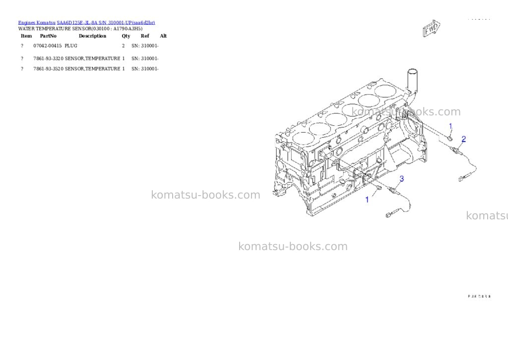 Komatsu saa6d125e-3l-8a s/n 310001-up Parts catalog cover Page 9 Komatsu saa6d125e-3l-8a s/n 310001-up Parts catalog cover Page 9