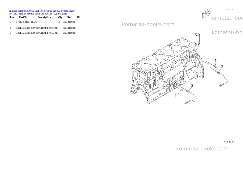 Komatsu saa6d125e-3n-8m s/n 310001-up Parts catalog cover Page 10 Komatsu saa6d125e-3n-8m s/n 310001-up Parts catalog cover Page 10