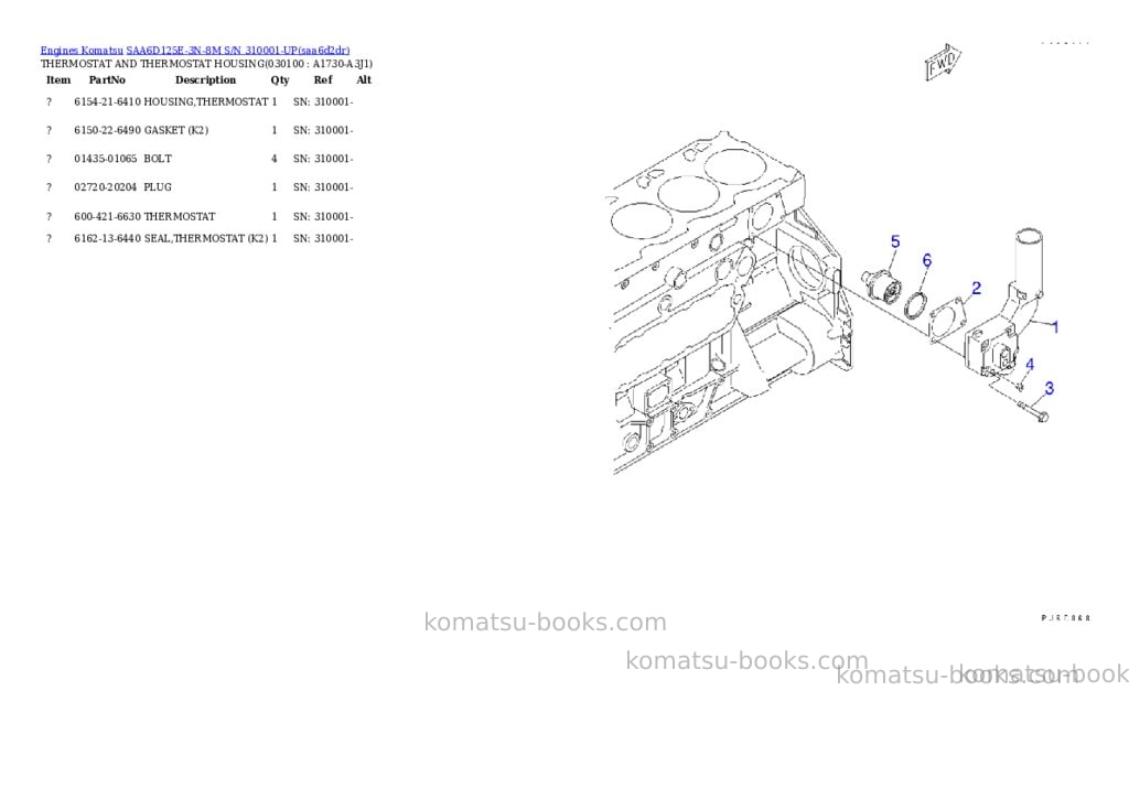 Komatsu saa6d125e-3n-8m s/n 310001-up Parts catalog cover Page 9 Komatsu saa6d125e-3n-8m s/n 310001-up Parts catalog cover Page 9