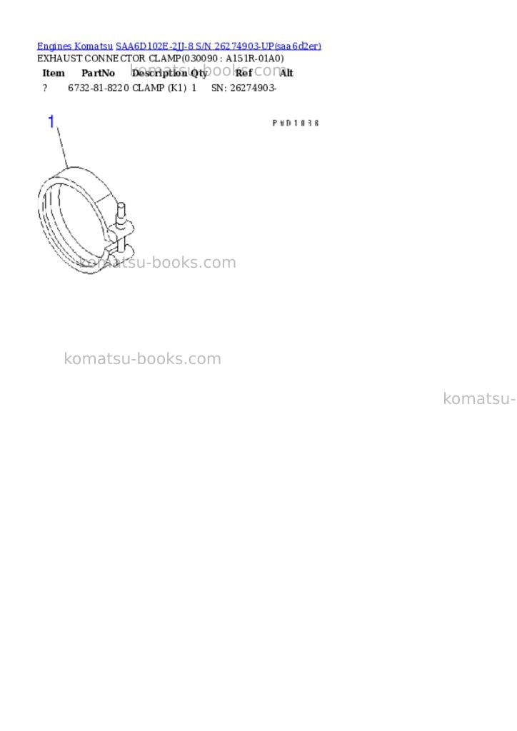 Komatsu saa6d102e-2jj-8 s/n 26274903-up Parts catalog cover Page 8