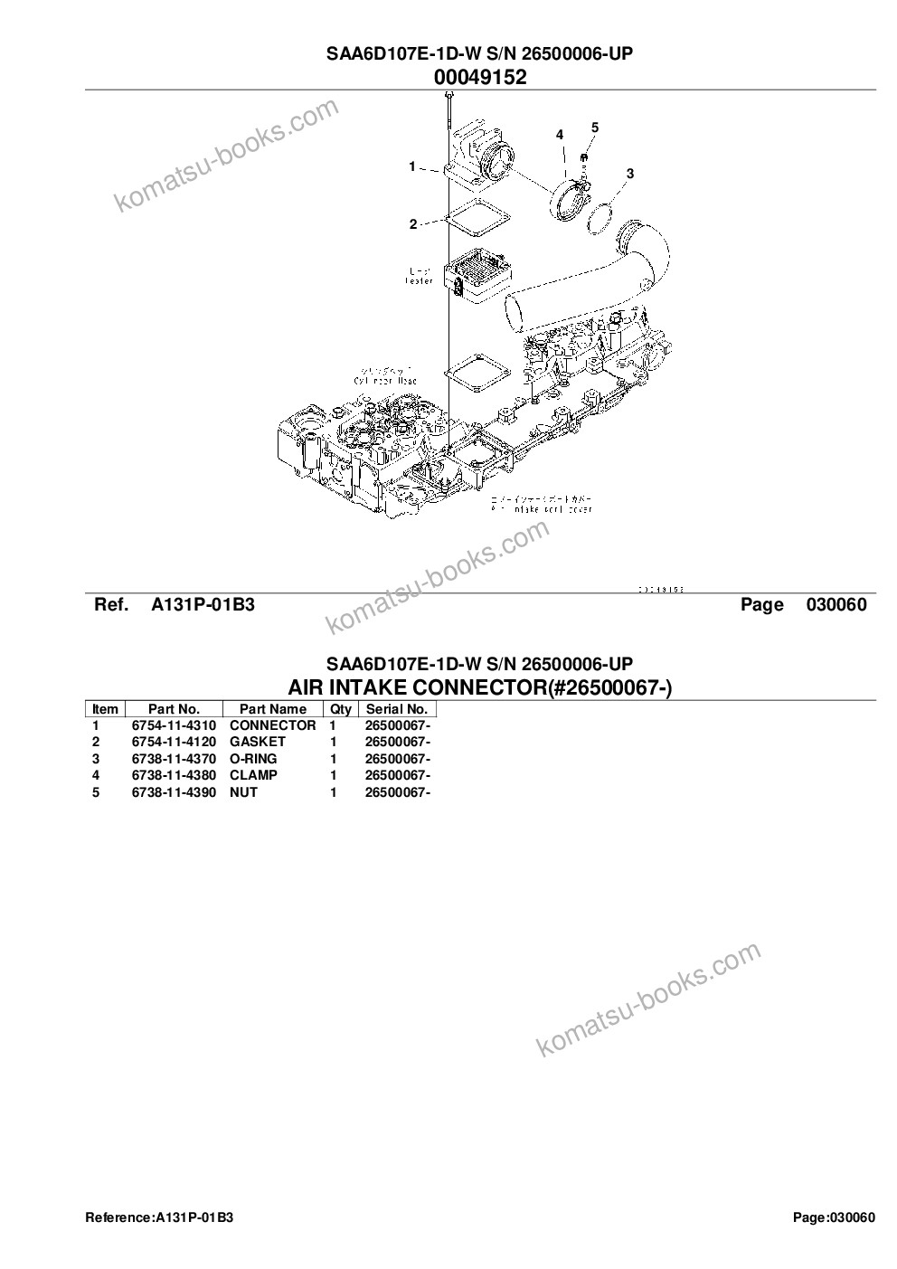 Komatsu saa6d107e-1d-w s/n 26500006-up Parts catalog cover Page 10 Komatsu saa6d107e-1d-w s/n 26500006-up Parts catalog cover Page 10
