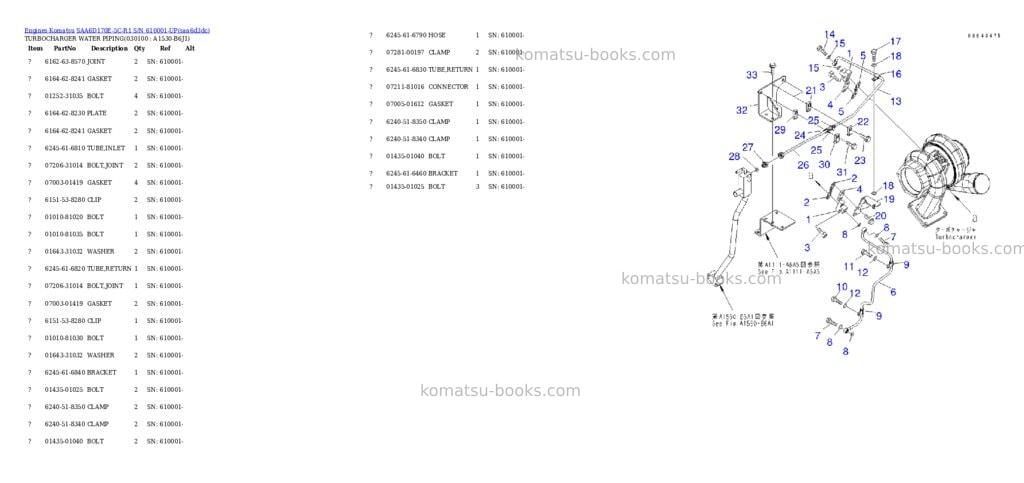 Komatsu saa6d170e-5c-r1 s/n 610001-up Parts catalog cover Page 9