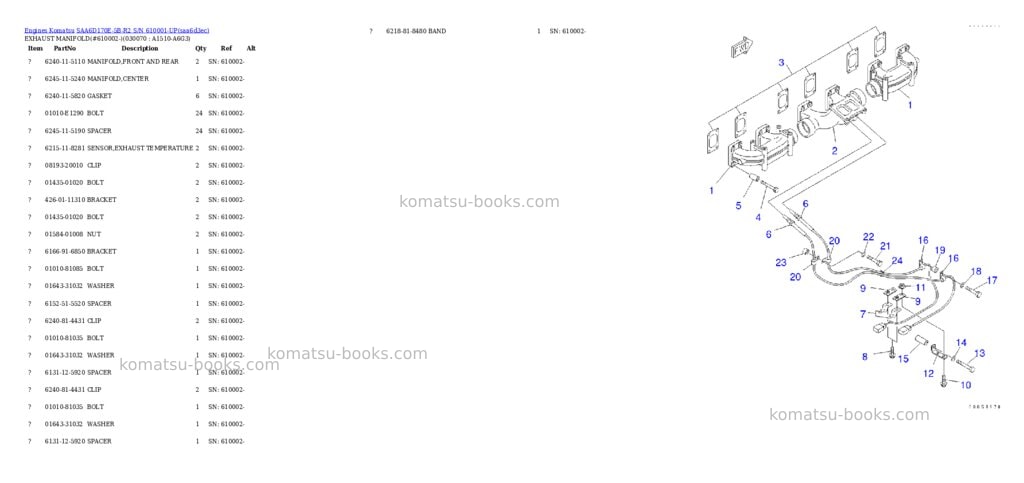 Komatsu saa6d170e-5b-r2 s/n 610001-up Parts catalog cover Page 6 Komatsu saa6d170e-5b-r2 s/n 610001-up Parts catalog cover Page 6