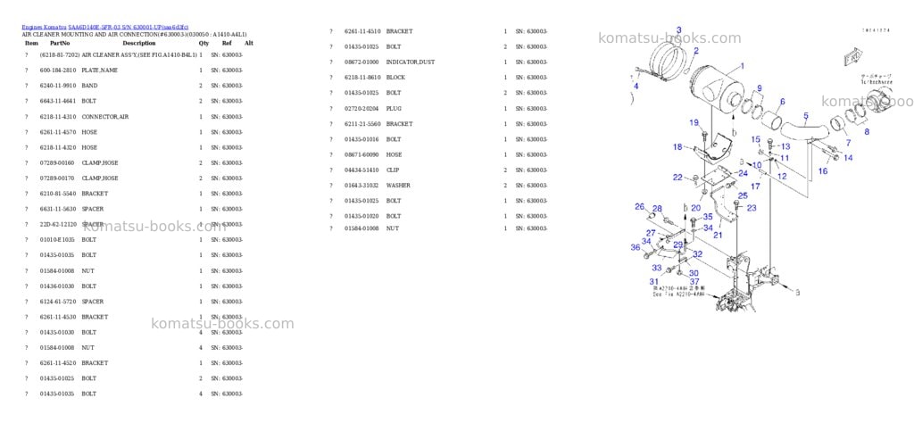 Komatsu saa6d140e-5fr-03 s/n 630001-up Parts catalog cover Page 4