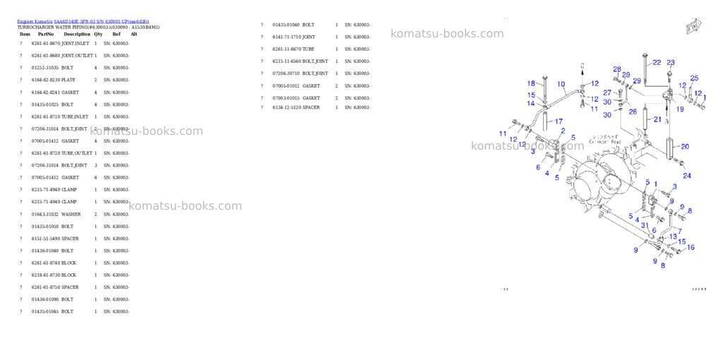Komatsu saa6d140e-5fr-03 s/n 630001-up Parts catalog cover Page 8