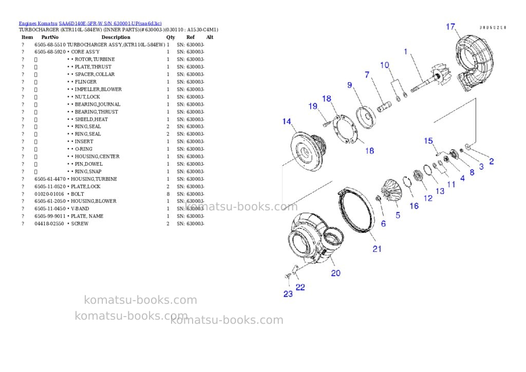 Komatsu saa6d140e-5fr-w s/n 630001-up Parts catalog cover Page 10