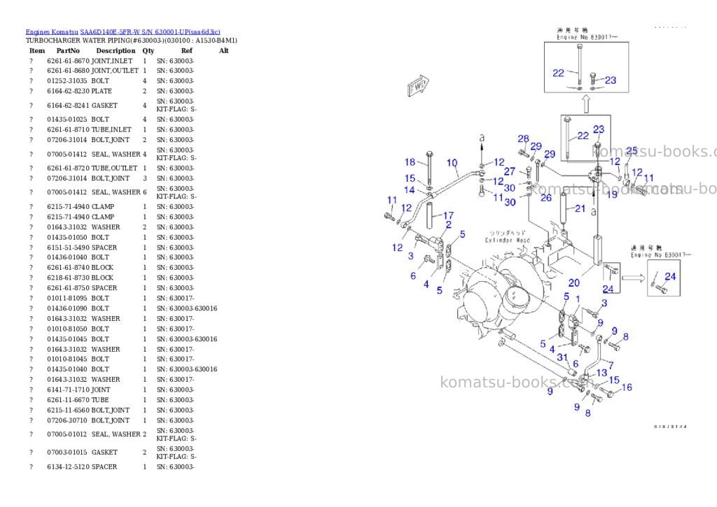 Komatsu saa6d140e-5fr-w s/n 630001-up Parts catalog cover Page 9