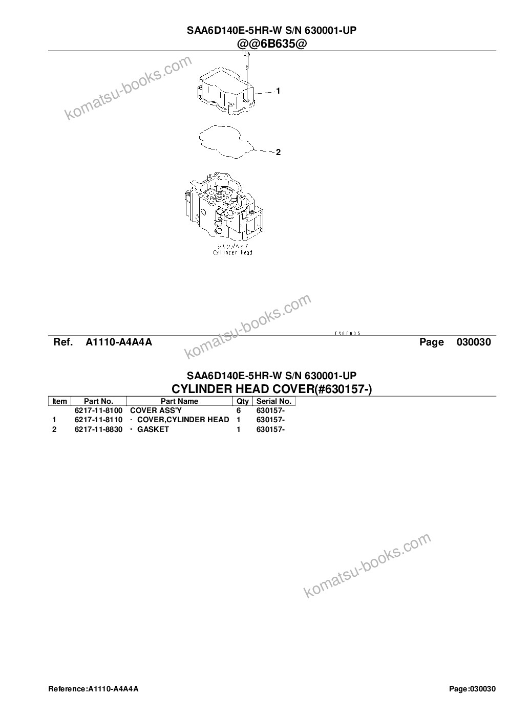 Komatsu saa6d140e-5hr-w s/n 630001-up Parts catalog cover Page 7 Komatsu saa6d140e-5hr-w s/n 630001-up Parts catalog cover Page 7