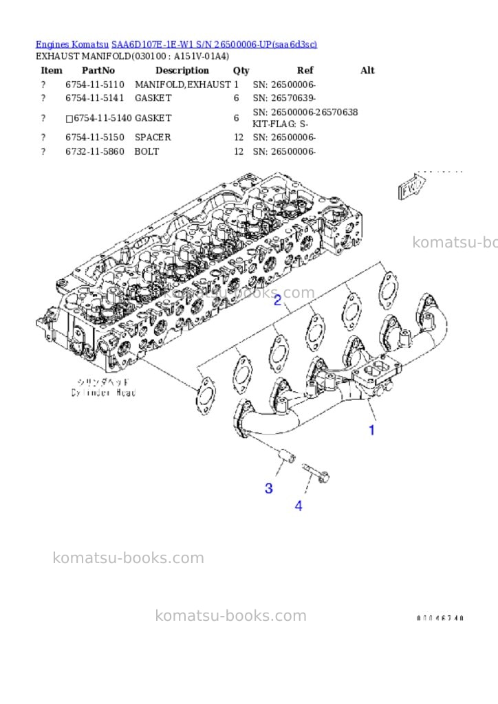 Komatsu saa6d107e-1e-w1 s/n 26500006-up Parts catalog cover Page 9