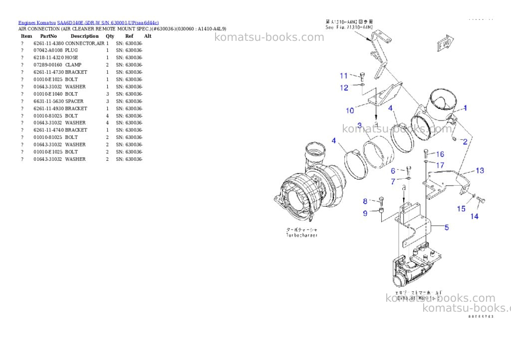 Komatsu saa6d140e-5dr-w s/n 630001-up Parts catalog cover Page 5 Komatsu saa6d140e-5dr-w s/n 630001-up Parts catalog cover Page 5