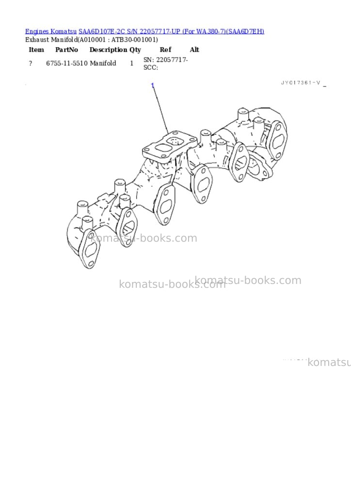 Komatsu saa6d107e-2c s/n 22057717-up for wa380-7 Parts catalog cover Page 9