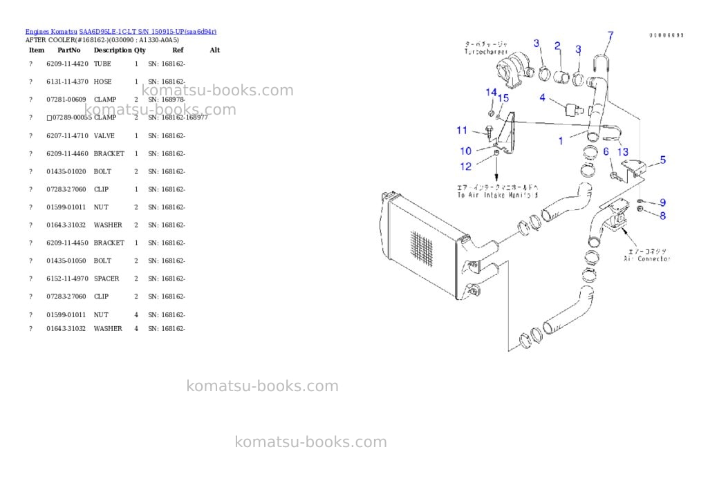Komatsu saa6d95le-1c-lt s/n 150915-up Parts catalog cover Page 8