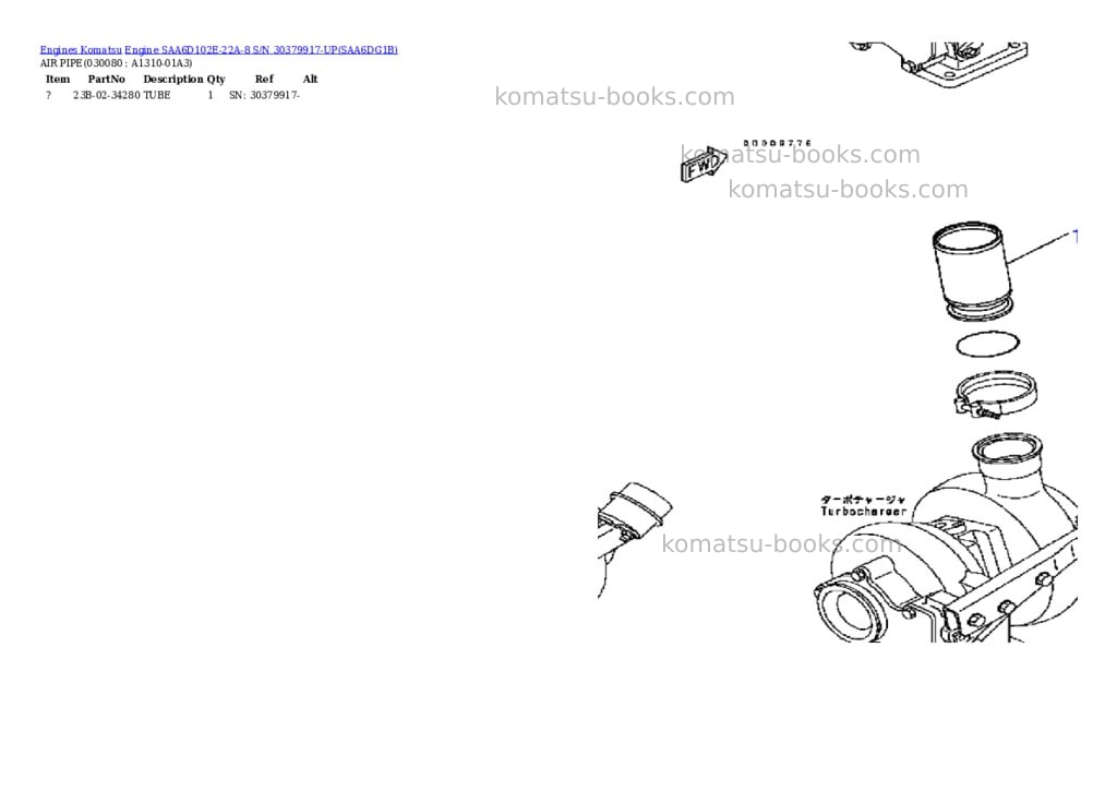 Komatsu engine saa6d102e-22a-8 s/n 30379917-up Parts catalog cover Page 7 Komatsu engine saa6d102e-22a-8 s/n 30379917-up Parts catalog cover Page 7