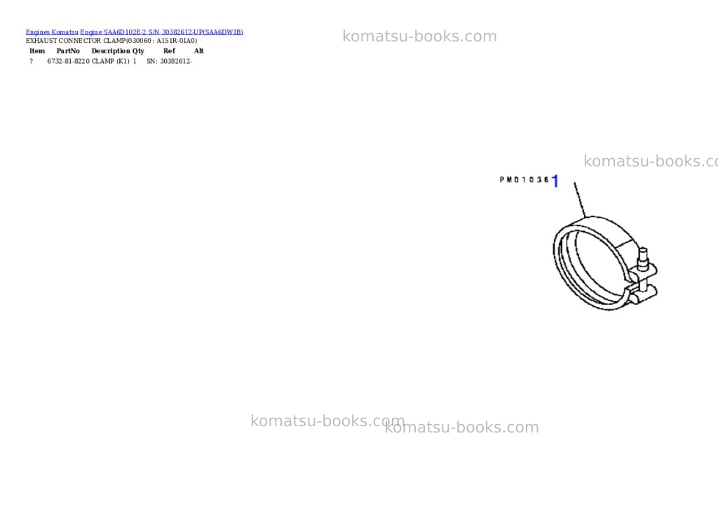 Komatsu engine saa6d102e-2 s/n 30382612-up Parts catalog cover Page 6 Komatsu engine saa6d102e-2 s/n 30382612-up Parts catalog cover Page 6
