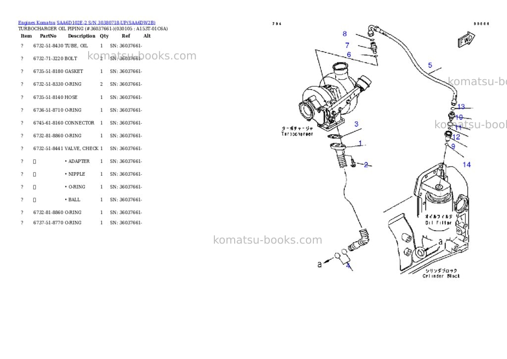 Komatsu saa6d102e-2 s/n 30380718-up Parts catalog cover Page 10