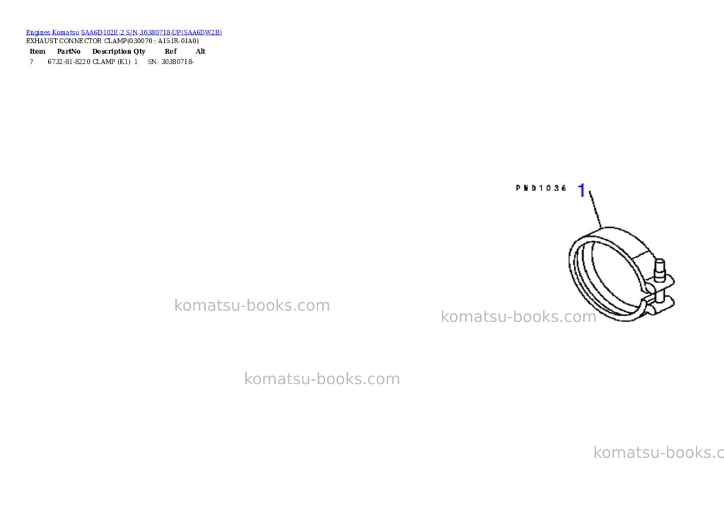 Komatsu saa6d102e-2 s/n 30380718-up Parts catalog cover Page 6