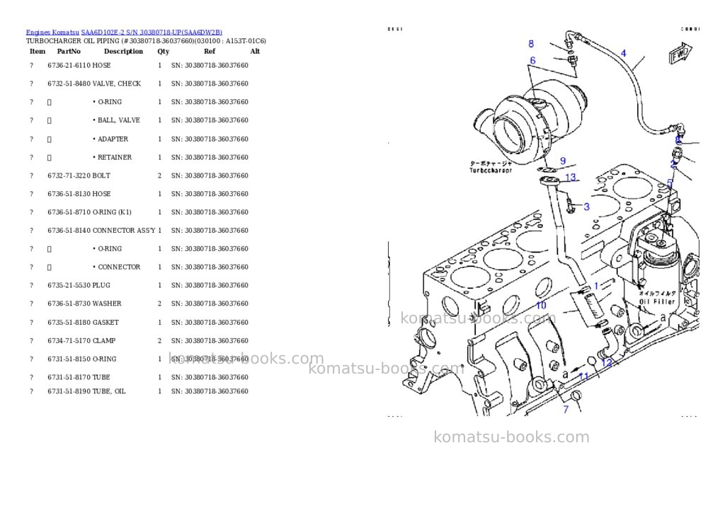 Komatsu saa6d102e-2 s/n 30380718-up Parts catalog cover Page 9