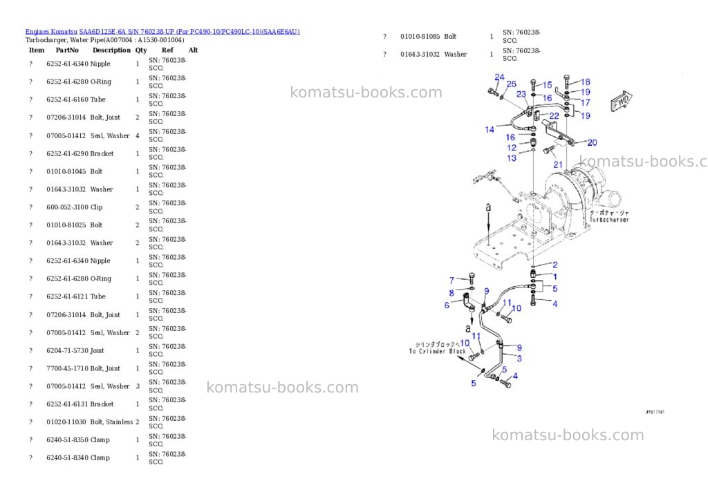 Komatsu saa6d125e-6a s/n 760238-up for pc490-10/pc490lc-10 Parts catalog cover Page 9 Komatsu saa6d125e-6a s/n 760238-up for pc490-10/pc490lc-10 Parts catalog cover Page 9