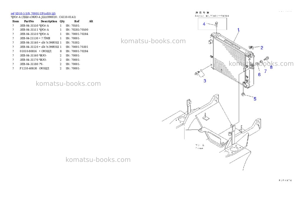 Komatsu sd10-5 s/n 70001-up Parts catalog cover Page 10 Komatsu sd10-5 s/n 70001-up Parts catalog cover Page 10
