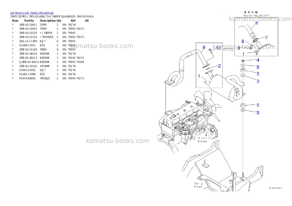 Komatsu sd10-5 s/n 70001-up Parts catalog cover Page 5 Komatsu sd10-5 s/n 70001-up Parts catalog cover Page 5