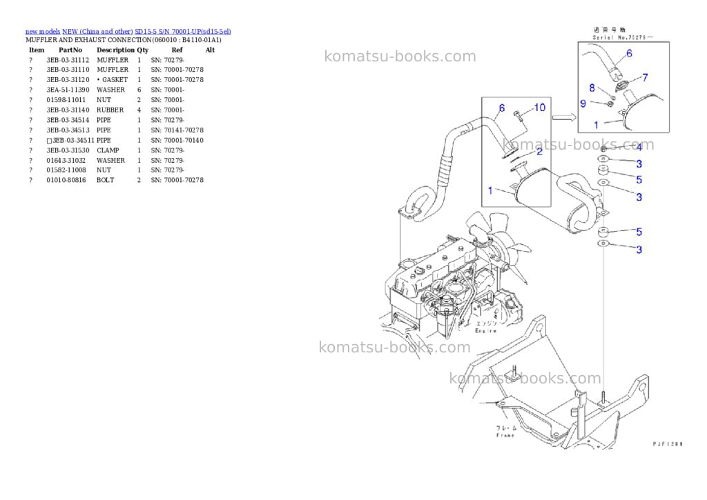 Komatsu SD15-5 S/N 70001-UP Parts catalog cover Page 4 Komatsu SD15-5 S/N 70001-UP Parts catalog cover Page 4