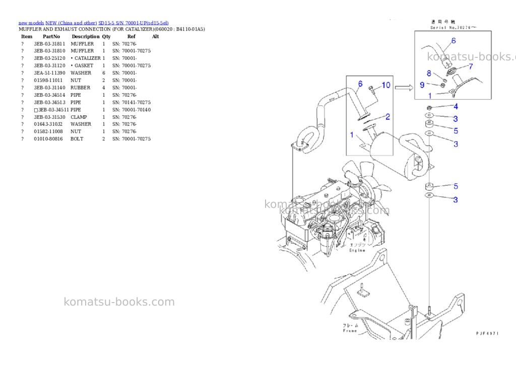 Komatsu SD15-5 S/N 70001-UP Parts catalog cover Page 5 Komatsu SD15-5 S/N 70001-UP Parts catalog cover Page 5