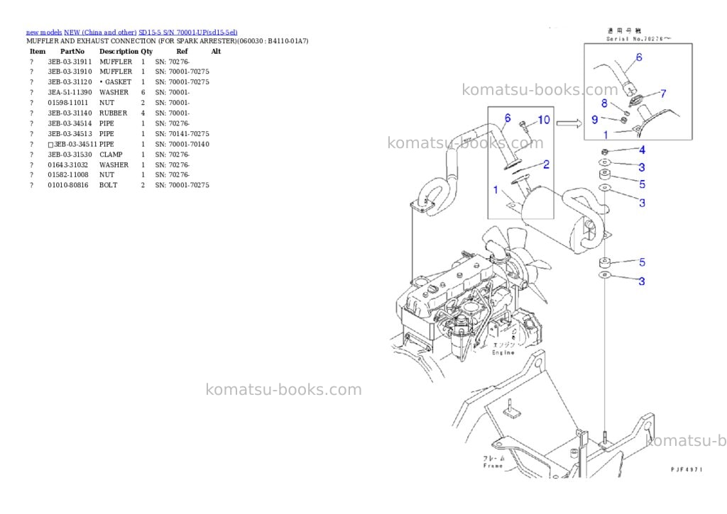 Komatsu SD15-5 S/N 70001-UP Parts catalog cover Page 6 Komatsu SD15-5 S/N 70001-UP Parts catalog cover Page 6