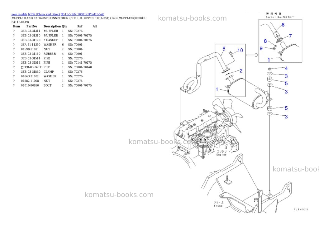 Komatsu SD15-5 S/N 70001-UP Parts catalog cover Page 7 Komatsu SD15-5 S/N 70001-UP Parts catalog cover Page 7
