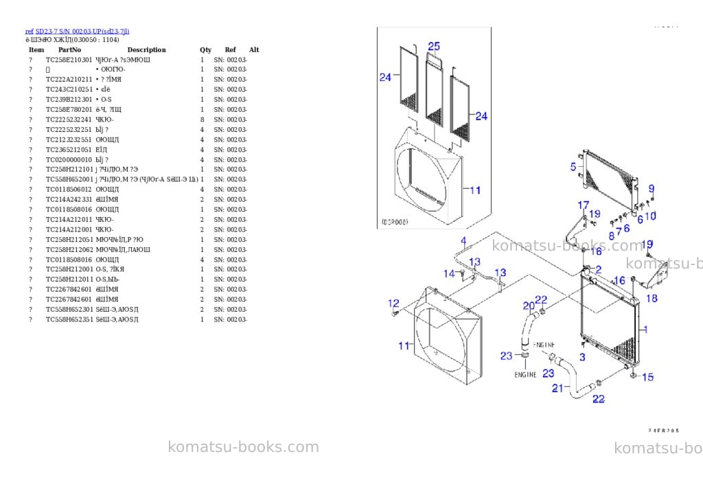 Komatsu sd23-7 s/n 00203-up Parts catalog cover Page 4 Komatsu sd23-7 s/n 00203-up Parts catalog cover Page 4