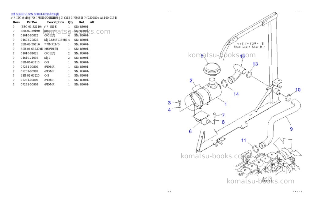 Komatsu sd25t-5 s/n 85001-up Parts catalog cover Page 4 Komatsu sd25t-5 s/n 85001-up Parts catalog cover Page 4