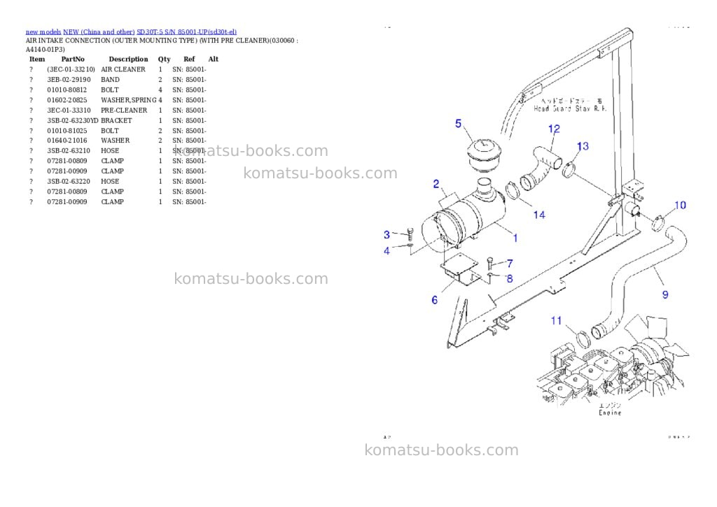 Komatsu SD30T-5 S/N 85001-UP Parts catalog cover Page 5 Komatsu SD30T-5 S/N 85001-UP Parts catalog cover Page 5