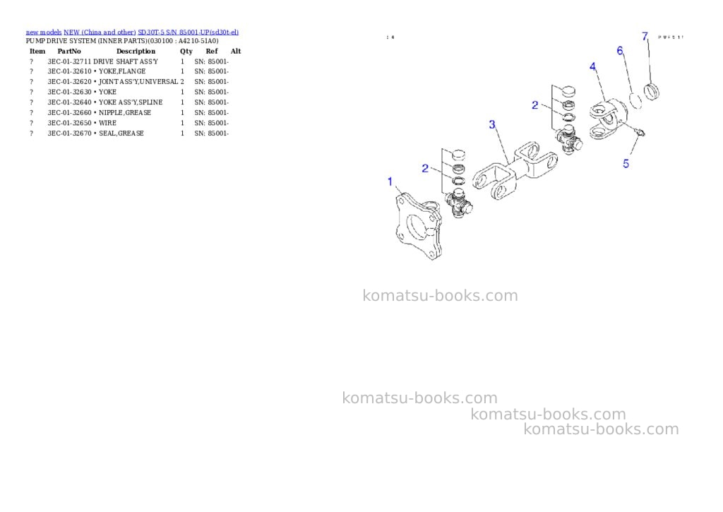 Komatsu SD30T-5 S/N 85001-UP Parts catalog cover Page 9 Komatsu SD30T-5 S/N 85001-UP Parts catalog cover Page 9