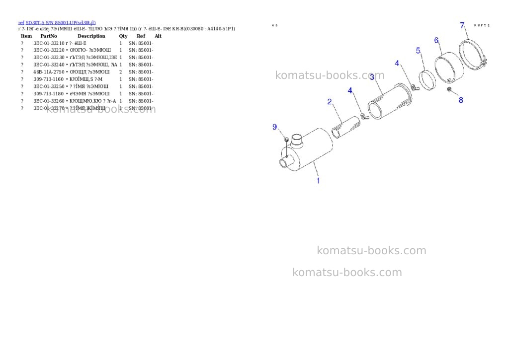 Komatsu sd30t-5 s/n 85001-up Parts catalog cover Page 7 Komatsu sd30t-5 s/n 85001-up Parts catalog cover Page 7